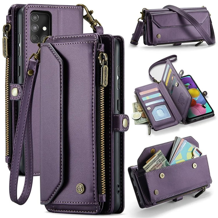 CASEME C36 Series For Samsung Galaxy A51 4G SM-A515 Leather Case Zipper Wallet Phone Cover