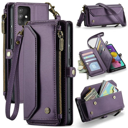 CASEME C36 Series For Samsung Galaxy A51 4G SM-A515 Leather Case Zipper Wallet Phone Cover