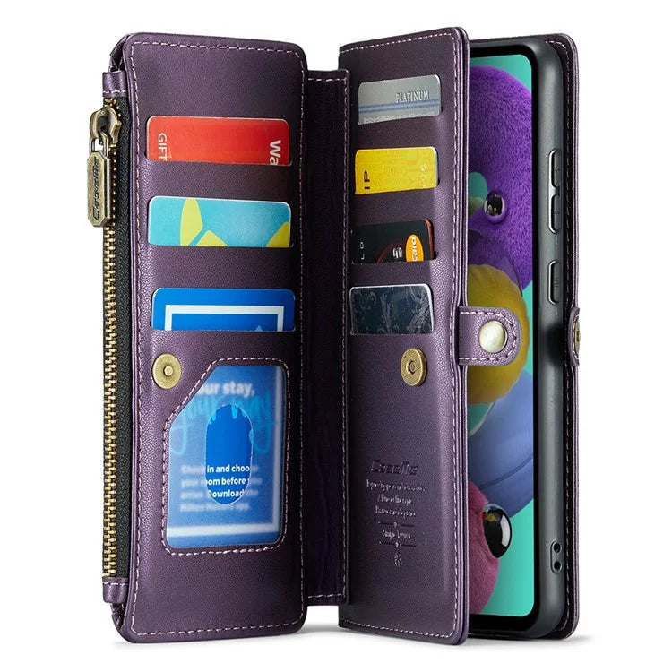 CASEME C36 Series For Samsung Galaxy A51 4G SM-A515 Leather Case Zipper Wallet Phone Cover
