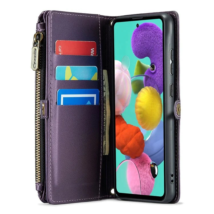 CASEME C36 Series For Samsung Galaxy A51 4G SM-A515 Leather Case Zipper Wallet Phone Cover