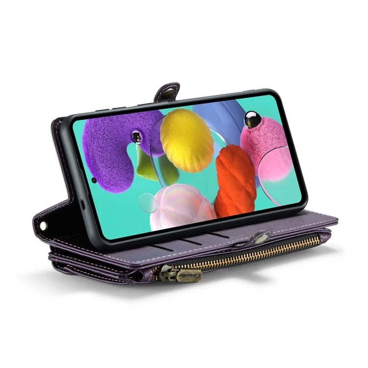 CASEME C36 Series For Samsung Galaxy A51 4G SM-A515 Leather Case Zipper Wallet Phone Cover