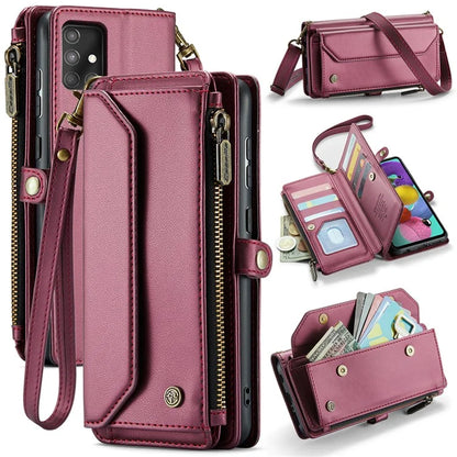 CASEME C36 Series For Samsung Galaxy A51 4G SM-A515 Leather Case Zipper Wallet Phone Cover