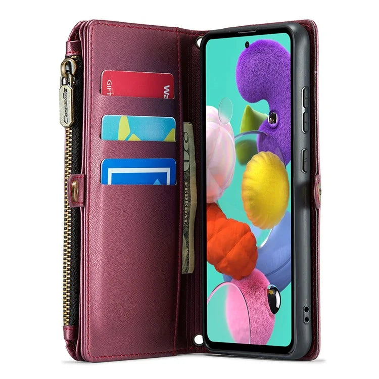 CASEME C36 Series For Samsung Galaxy A51 4G SM-A515 Leather Case Zipper Wallet Phone Cover