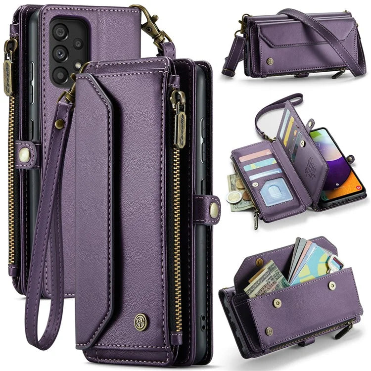 CASEME C36 Series For Samsung Galaxy A52 4G / A52 5G / A52s 5G Wallet Case Anti-Drop PU Leather Phone Cover
