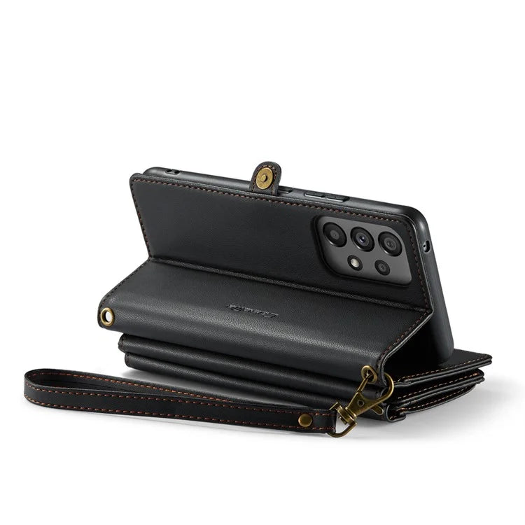CASEME C36 Series For Samsung Galaxy A53 5G Case 10 Card Slots PU Leather Phone Cover with Straps