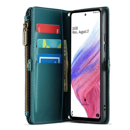 CASEME C36 Series For Samsung Galaxy A53 5G Case 10 Card Slots PU Leather Phone Cover with Straps