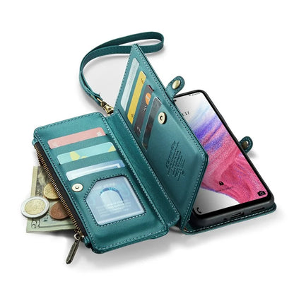 CASEME C36 Series For Samsung Galaxy A53 5G Case 10 Card Slots PU Leather Phone Cover with Straps