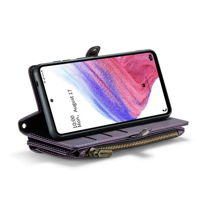 CASEME C36 Series For Samsung Galaxy A53 5G Case 10 Card Slots PU Leather Phone Cover with Straps