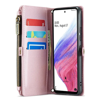 CASEME C36 Series For Samsung Galaxy A53 5G Case 10 Card Slots PU Leather Phone Cover with Straps