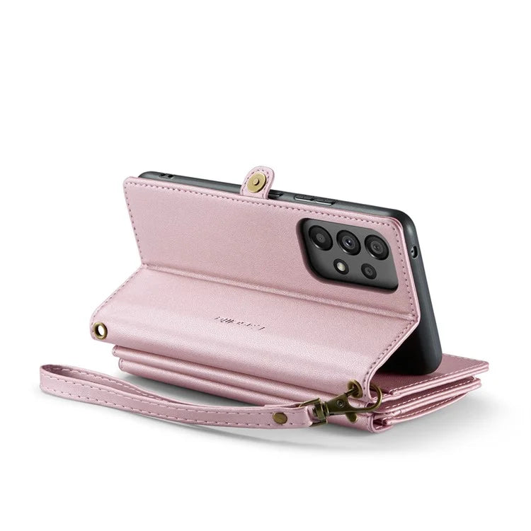 CASEME C36 Series For Samsung Galaxy A53 5G Case 10 Card Slots PU Leather Phone Cover with Straps