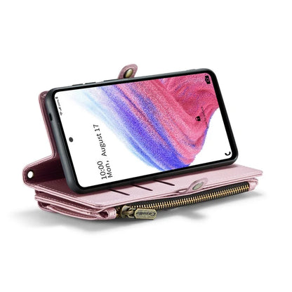CASEME C36 Series For Samsung Galaxy A53 5G Case 10 Card Slots PU Leather Phone Cover with Straps