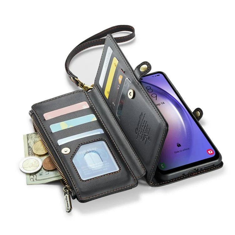 CASEME C36 Series For Samsung Galaxy A54 5G RFID Blocking Case PU Leather Wallet Phone Cover