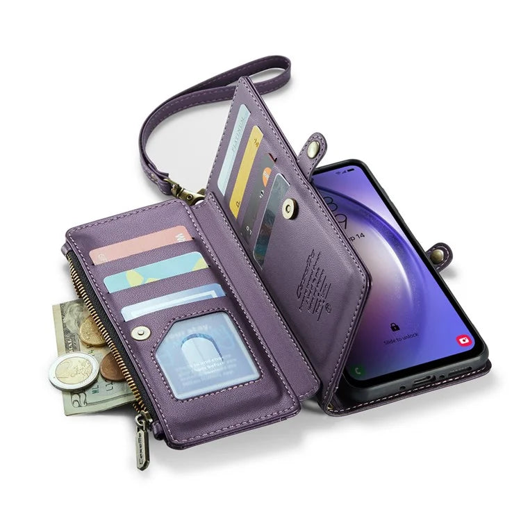 CASEME C36 Series For Samsung Galaxy A54 5G RFID Blocking Case PU Leather Wallet Phone Cover