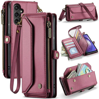CASEME C36 Series For Samsung Galaxy A54 5G RFID Blocking Case PU Leather Wallet Phone Cover