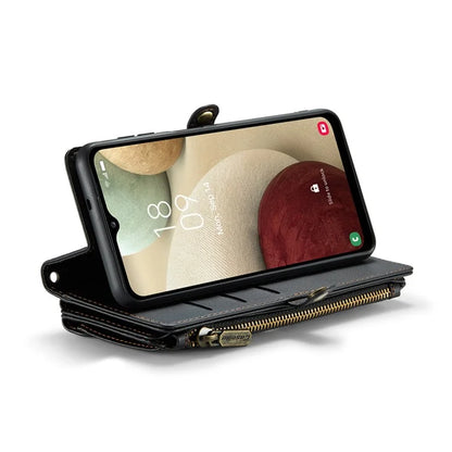 CASEME C36 Series For Samsung Galaxy A12 Case Leather Handbag Phone Cover Magnetic Closure Zipper Pocket
