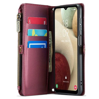 CASEME C36 Series For Samsung Galaxy A12 Case Leather Handbag Phone Cover Magnetic Closure Zipper Pocket