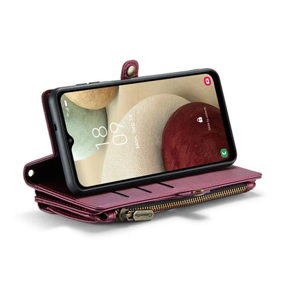 CASEME C36 Series For Samsung Galaxy A12 Case Leather Handbag Phone Cover Magnetic Closure Zipper Pocket