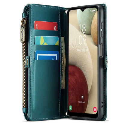 CASEME C36 Series For Samsung Galaxy A12 Case Leather Handbag Phone Cover Magnetic Closure Zipper Pocket