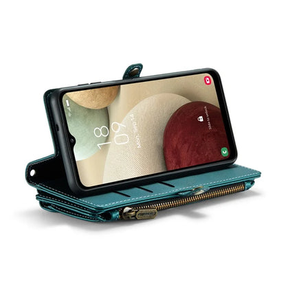 CASEME C36 Series For Samsung Galaxy A12 Case Leather Handbag Phone Cover Magnetic Closure Zipper Pocket