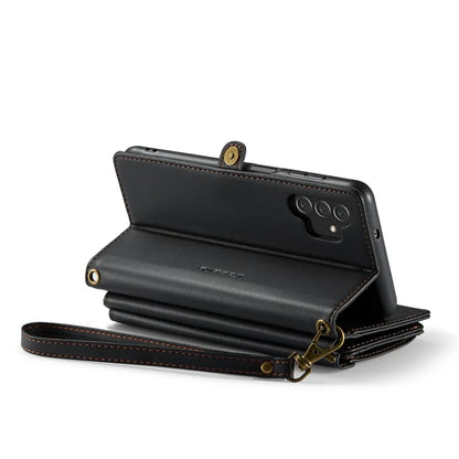 CASEME C36 Series For Samsung Galaxy A13 5G Case Leather Stand Cover 10 Card Holder Slots Zipper Pocket