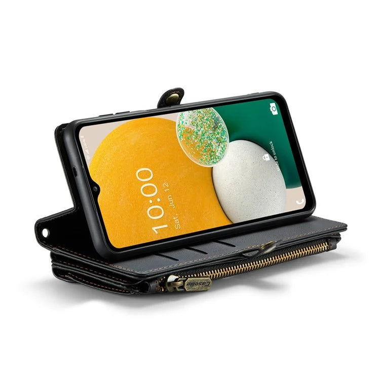 CASEME C36 Series For Samsung Galaxy A13 5G Case Leather Stand Cover 10 Card Holder Slots Zipper Pocket