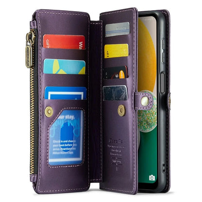 CASEME C36 Series For Samsung Galaxy A13 5G Case Leather Stand Cover 10 Card Holder Slots Zipper Pocket