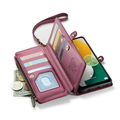CASEME C36 Series For Samsung Galaxy A13 5G Case Leather Stand Cover 10 Card Holder Slots Zipper Pocket