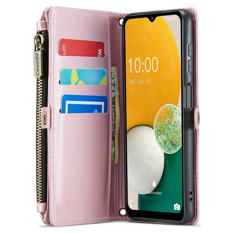 CASEME C36 Series For Samsung Galaxy A13 5G Case Leather Stand Cover 10 Card Holder Slots Zipper Pocket