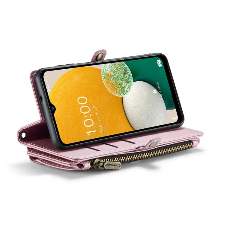 CASEME C36 Series For Samsung Galaxy A13 5G Case Leather Stand Cover 10 Card Holder Slots Zipper Pocket