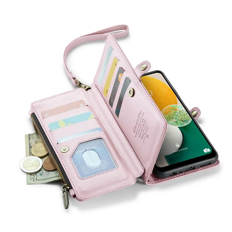 CASEME C36 Series For Samsung Galaxy A13 5G Case Leather Stand Cover 10 Card Holder Slots Zipper Pocket