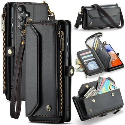 CASEME C36 Series For Samsung Galaxy A14 4G / 5G Case Leather Crossbody Phone Cover Zipper Wallet Purse