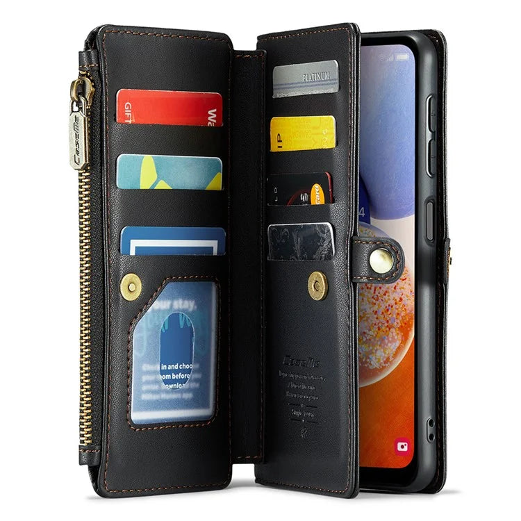 CASEME C36 Series For Samsung Galaxy A14 4G / 5G Case Leather Crossbody Phone Cover Zipper Wallet Purse