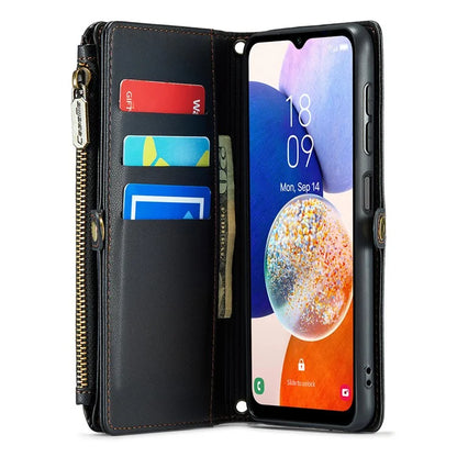 CASEME C36 Series For Samsung Galaxy A14 4G / 5G Case Leather Crossbody Phone Cover Zipper Wallet Purse