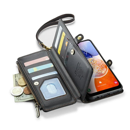 CASEME C36 Series For Samsung Galaxy A14 4G / 5G Case Leather Crossbody Phone Cover Zipper Wallet Purse
