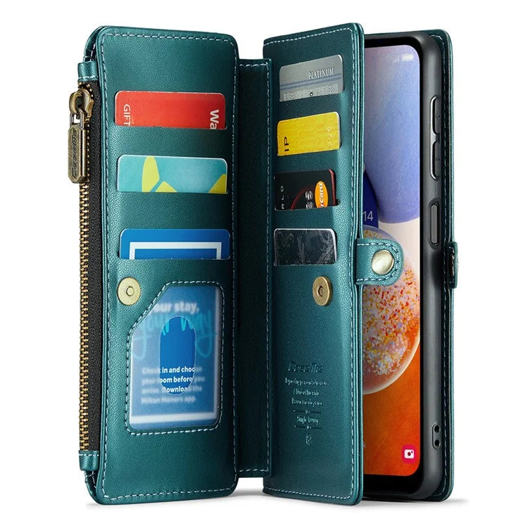 CASEME C36 Series For Samsung Galaxy A14 4G / 5G Case Leather Crossbody Phone Cover Zipper Wallet Purse