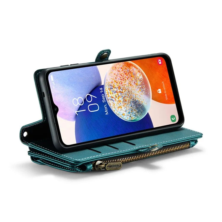 CASEME C36 Series For Samsung Galaxy A14 4G / 5G Case Leather Crossbody Phone Cover Zipper Wallet Purse