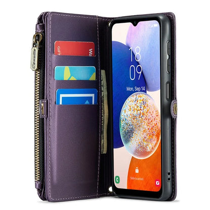 CASEME C36 Series For Samsung Galaxy A14 4G / 5G Case Leather Crossbody Phone Cover Zipper Wallet Purse