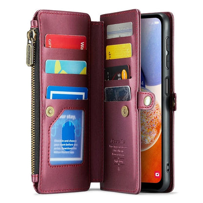 CASEME C36 Series For Samsung Galaxy A14 4G / 5G Case Leather Crossbody Phone Cover Zipper Wallet Purse