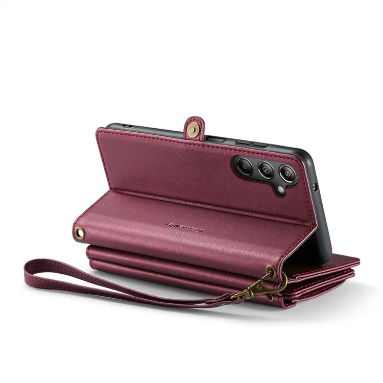 CASEME C36 Series For Samsung Galaxy A14 4G / 5G Case Leather Crossbody Phone Cover Zipper Wallet Purse