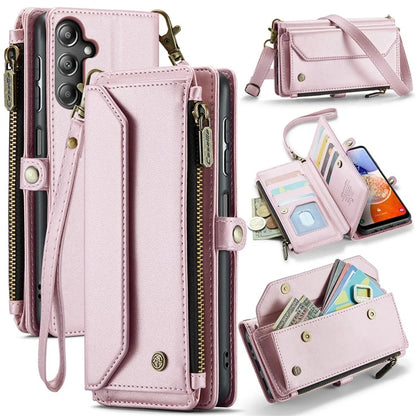 CASEME C36 Series For Samsung Galaxy A14 4G / 5G Case Leather Crossbody Phone Cover Zipper Wallet Purse