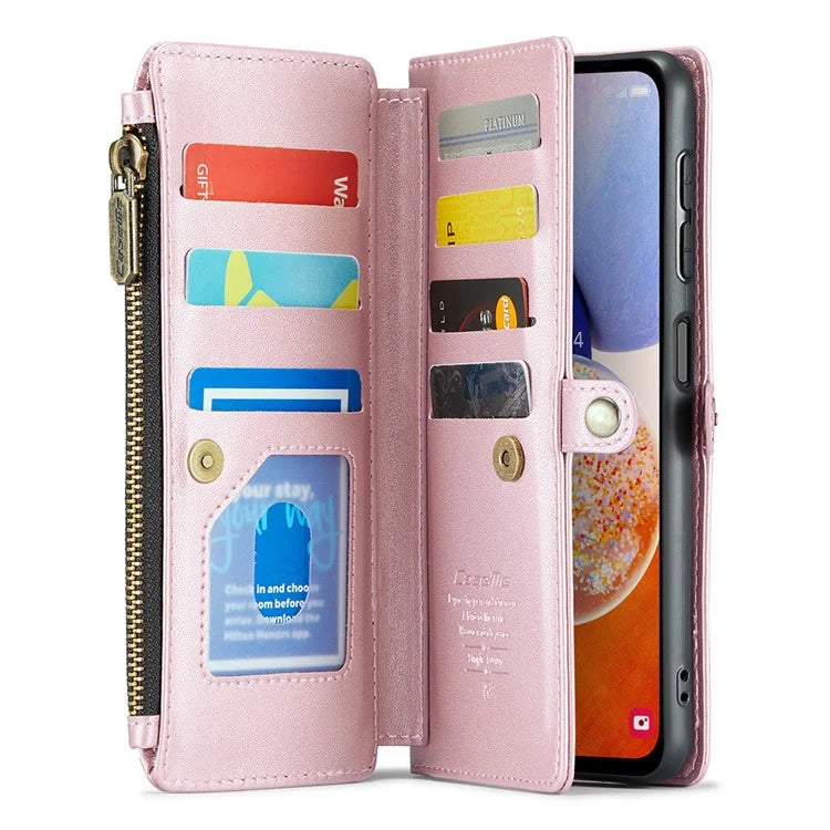 CASEME C36 Series For Samsung Galaxy A14 4G / 5G Case Leather Crossbody Phone Cover Zipper Wallet Purse