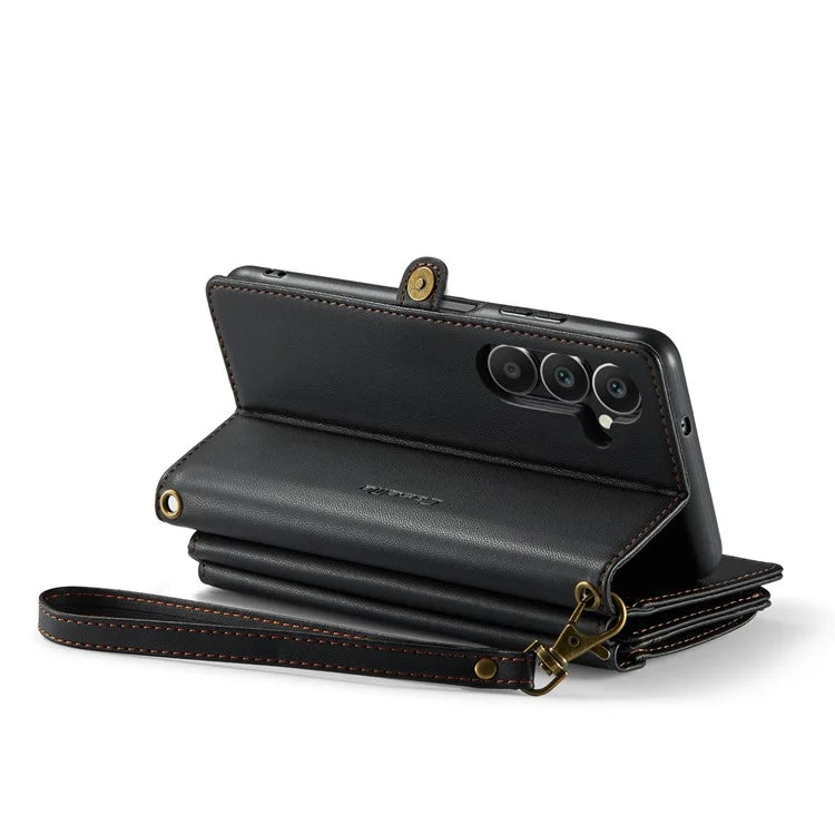 CASEME C36 Series For Samsung Galaxy A15 4G / 5G Case Leather Phone Cover with Shoulder Strap Coin Pocket