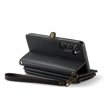 CASEME C36 Series For Samsung Galaxy A15 4G / 5G Case Leather Phone Cover with Shoulder Strap Coin Pocket
