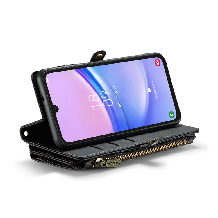 CASEME C36 Series For Samsung Galaxy A15 4G / 5G Case Leather Phone Cover with Shoulder Strap Coin Pocket