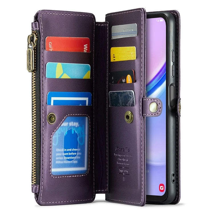 CASEME C36 Series For Samsung Galaxy A15 4G / 5G Case Leather Phone Cover with Shoulder Strap Coin Pocket