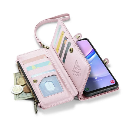 CASEME C36 Series For Samsung Galaxy A15 4G / 5G Case Leather Phone Cover with Shoulder Strap Coin Pocket