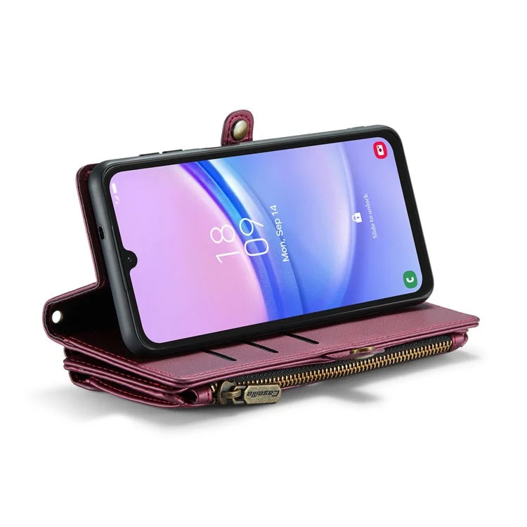 CASEME C36 Series For Samsung Galaxy A15 4G / 5G Case Leather Phone Cover with Shoulder Strap Coin Pocket
