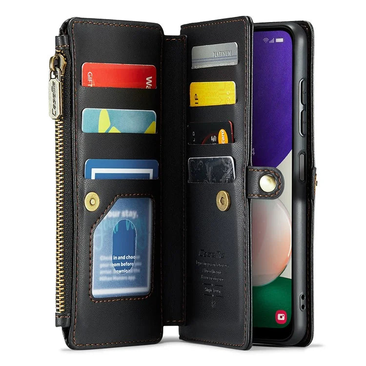 CASEME C36 Series For Samsung Galaxy A22 5G (EU Version) Case Crossbody Lanyard Flip Leather Phone Cover