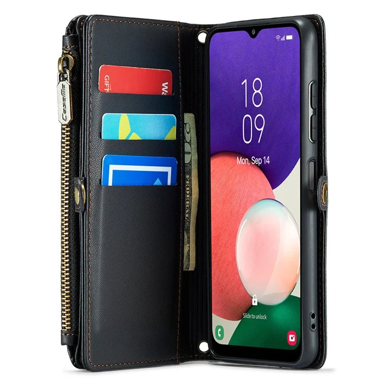 CASEME C36 Series For Samsung Galaxy A22 5G (EU Version) Case Crossbody Lanyard Flip Leather Phone Cover