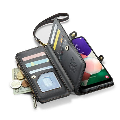 CASEME C36 Series For Samsung Galaxy A22 5G (EU Version) Case Crossbody Lanyard Flip Leather Phone Cover